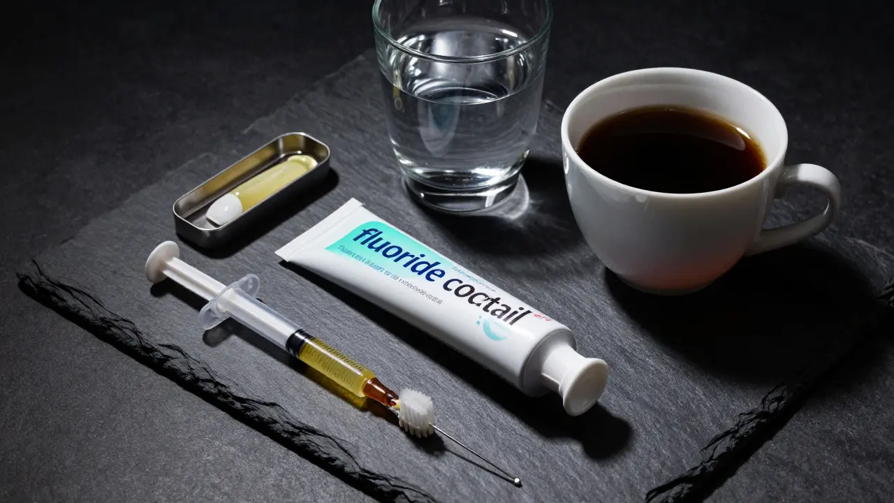 Zdroje fluoridu: pasta, voda, čaj a profesionální lak